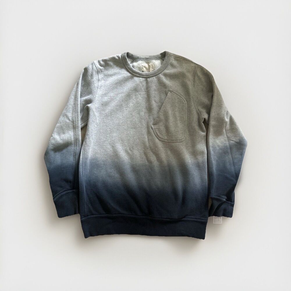 Rare Marc Newson x G-Star Y2K 2013 Gradient Gray Blue Pocket Sweatshirt (L)